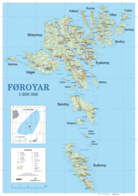Foeroyakort 2024 Føroyakort 1:200 000